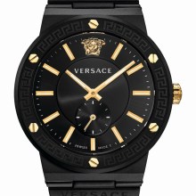 Versace Herren Armbanduhr GRECA LOGO schwarz, gold 41 mm VEVI00620 Versace Herren Armbanduhr GRECA LOGO schwarz, gold 41 mm VEVI00620
