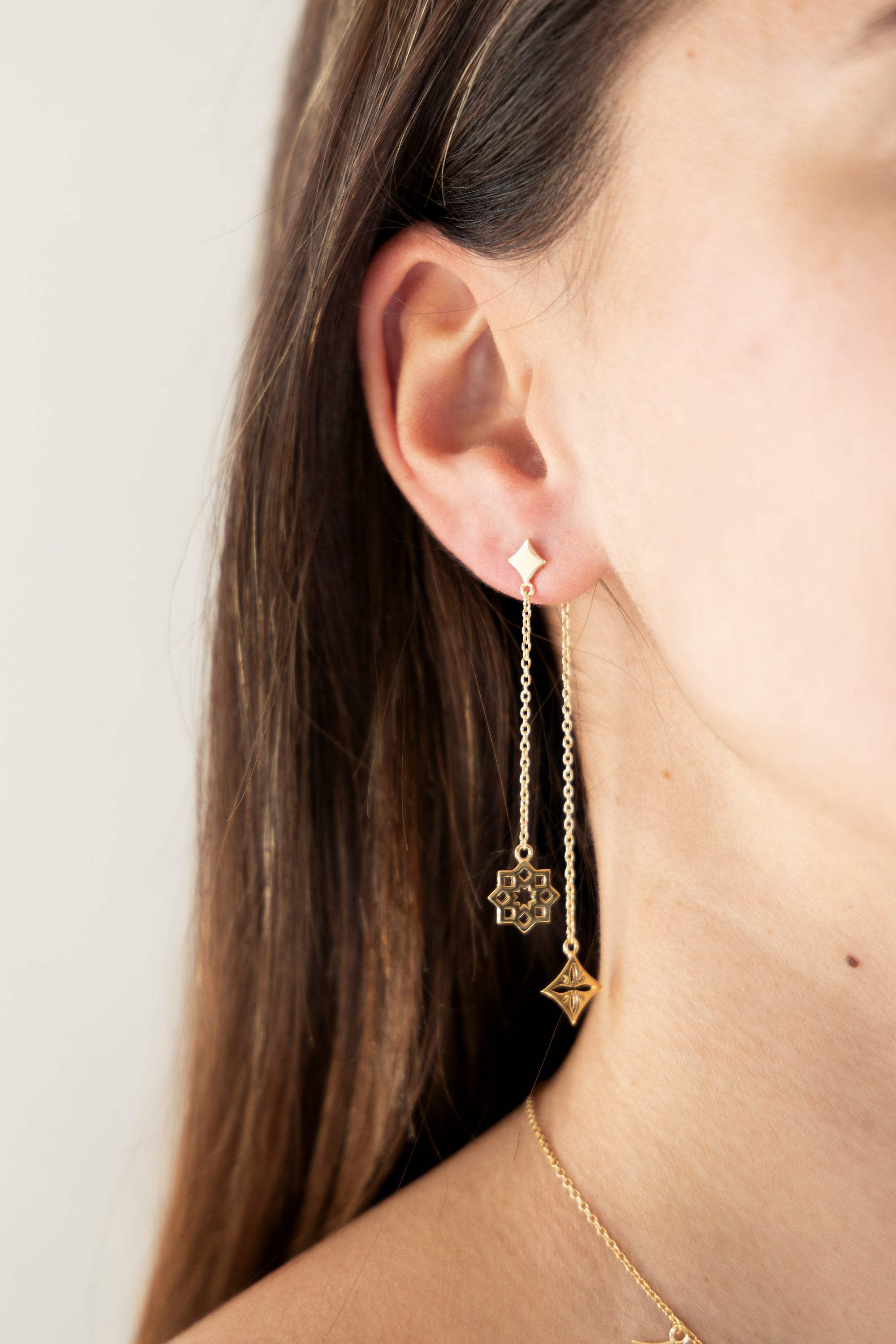 Ohrringe 925 Silber vergoldet Anhänger 41184988299358 – Bild 2