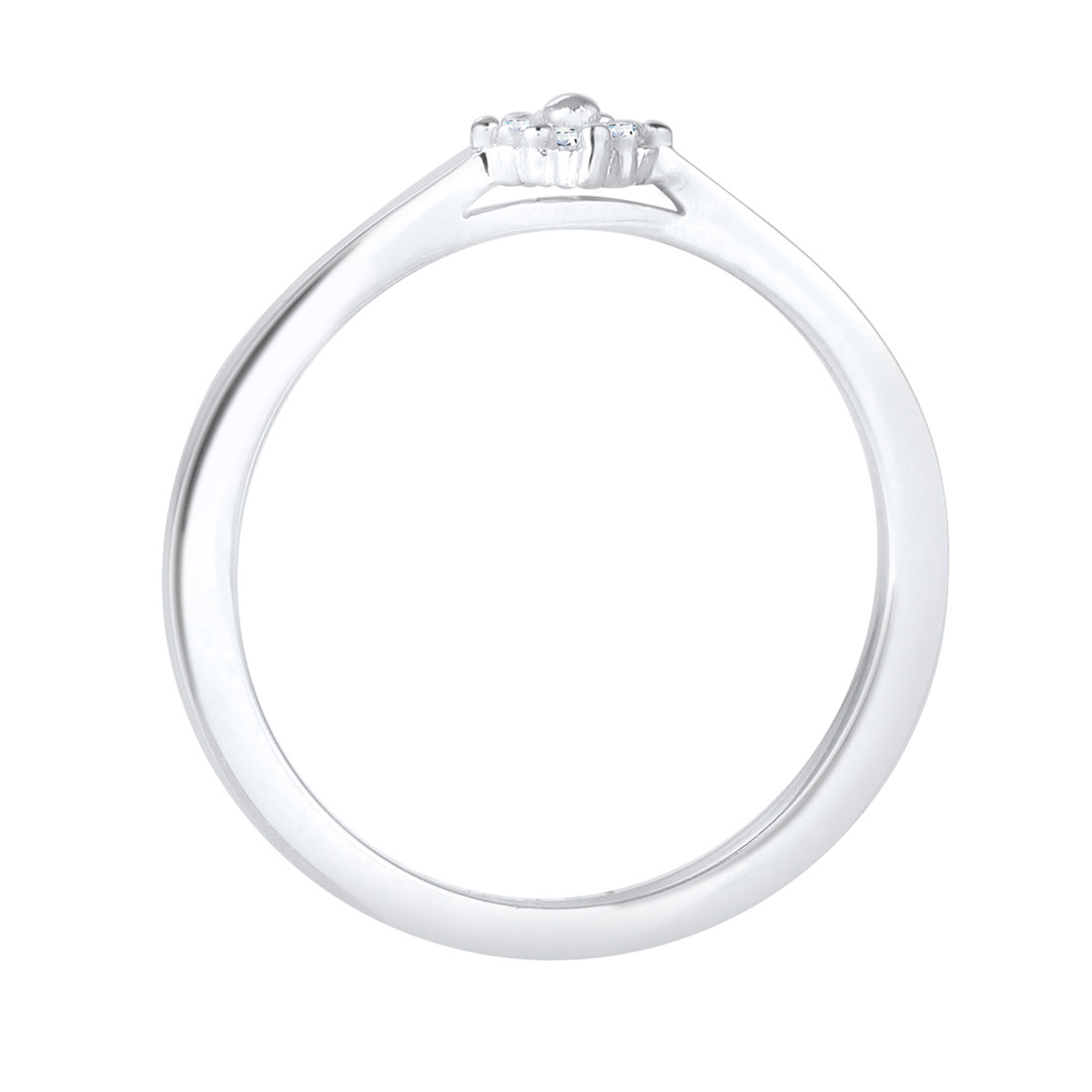 Ring Verlobung Klassisch Diamant 0.06 ct. 925 Silber – Bild 3