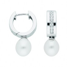 Damen 925 Silber Ohrringe Creolen mit Zirkonia Ø 13,8 mm Damen 925 Silber Ohrringe Creolen mit Zirkonia Ø 13,8 mm