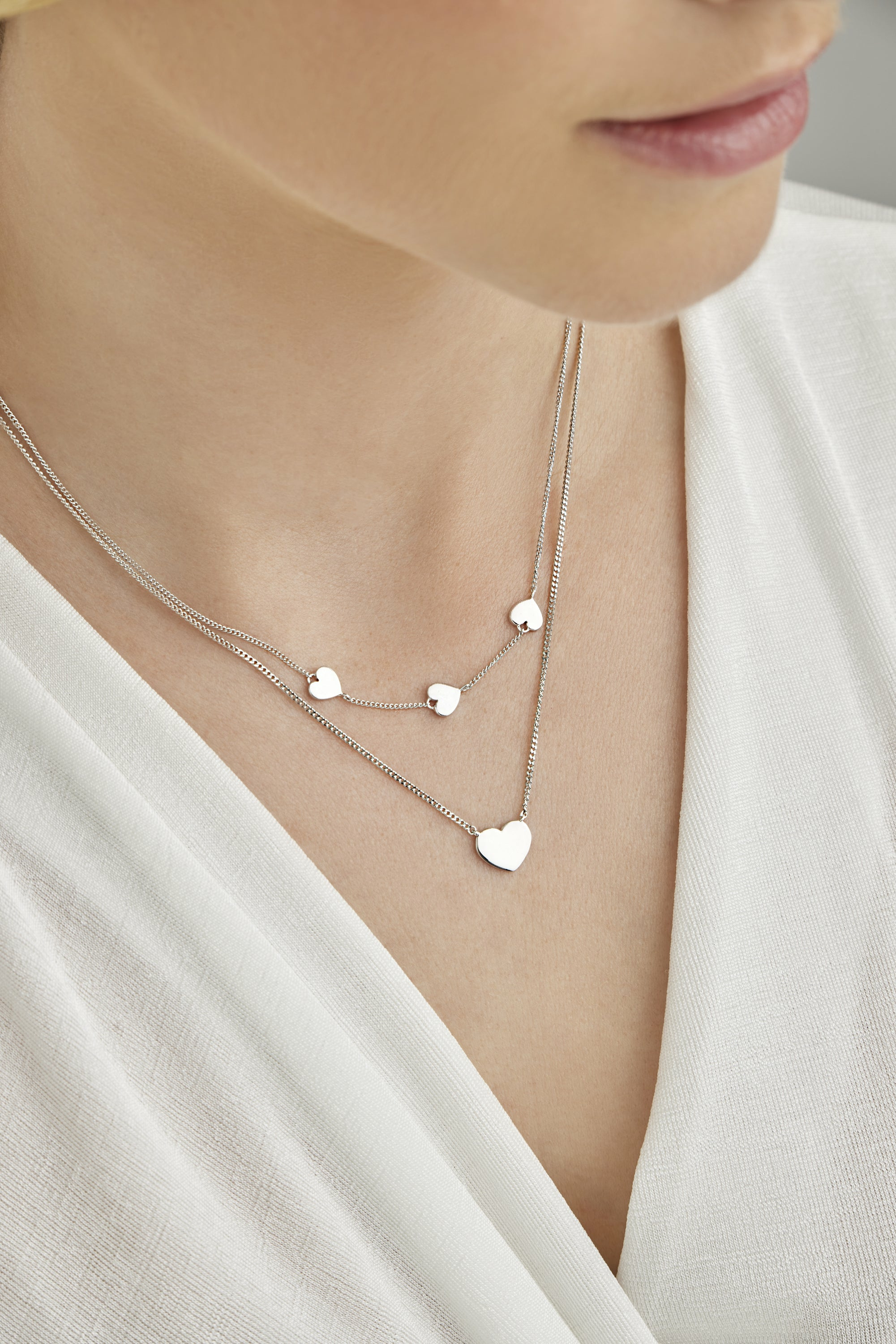 Halskette 925 Sterling Silber rhodiniert Herzen 41185187332190 – Bild 3