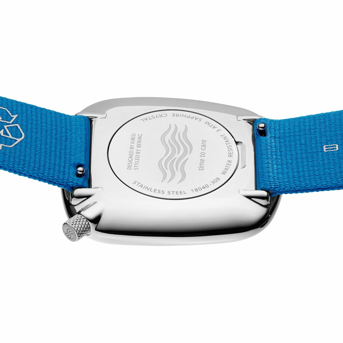 Bering Armbanduhr OCEAN PEBBLE MIT RECYCELTEM OZEAN-PLASTIK blau 18040-308 – Bild 3
