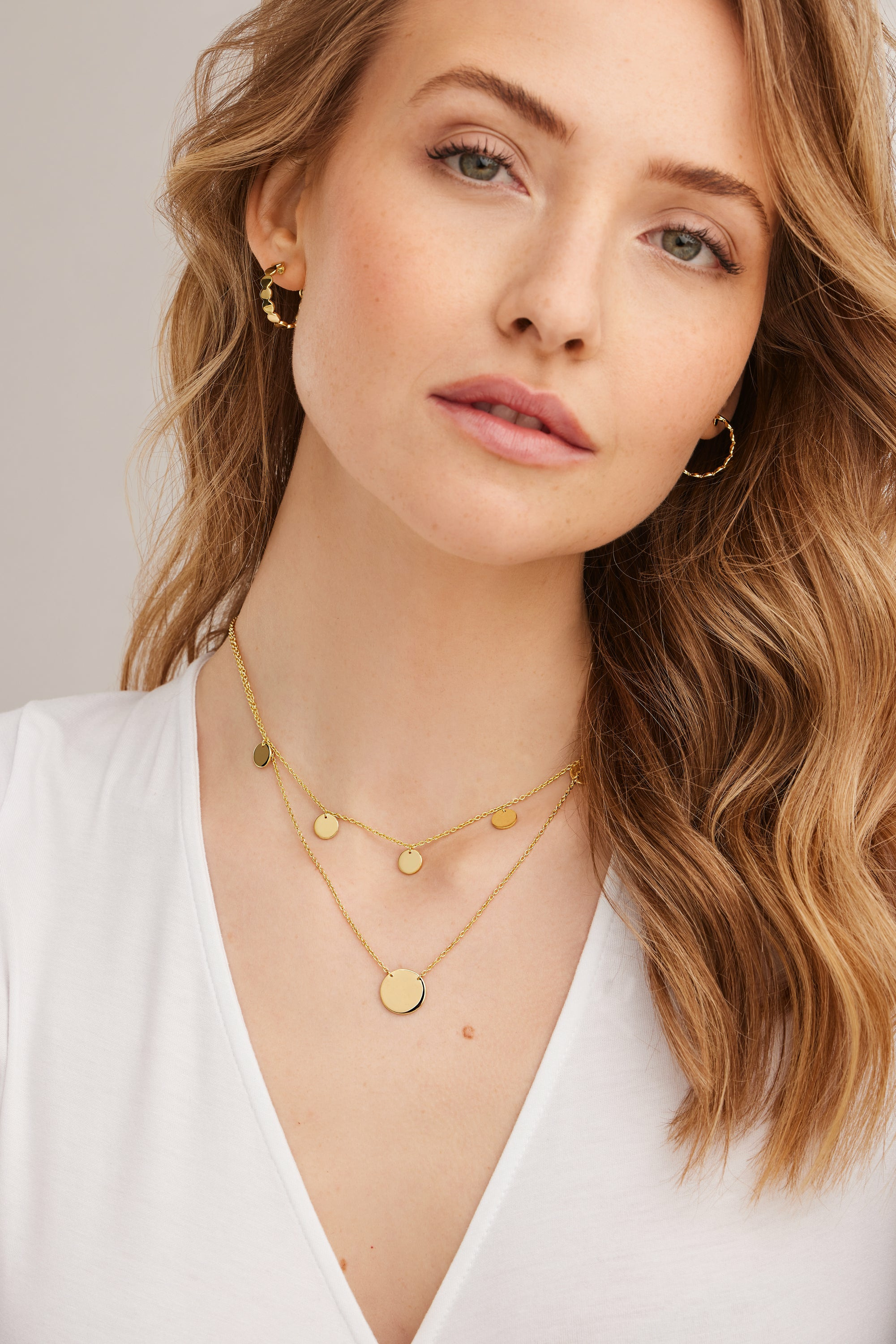 Collier 925 Silber vergoldet Plättchen Boho 41184457687134 – Bild 2