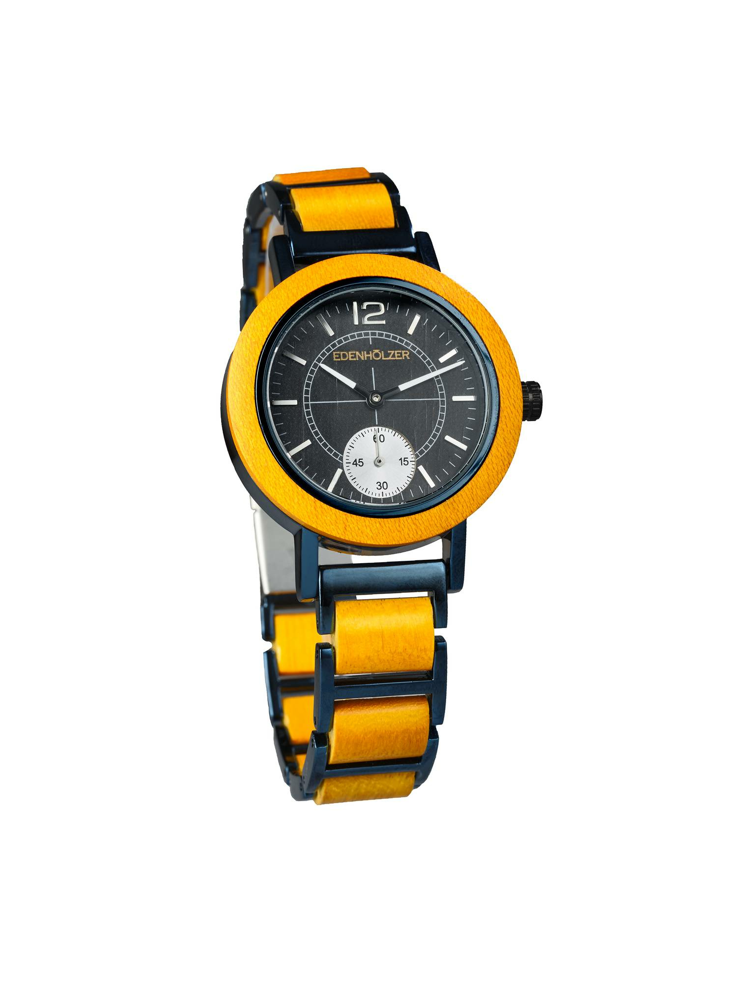 Edenhölzer Holzuhr Damen Armbanduhr Quarz Holzarmband Uhr Hardlex Nevis Natur – Bild 3