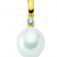 Damen 585 Gold Anhänger mit Diamant und Süßwasserperle Damen 585 Gold Anhänger mit Diamant und Süßwasserperle