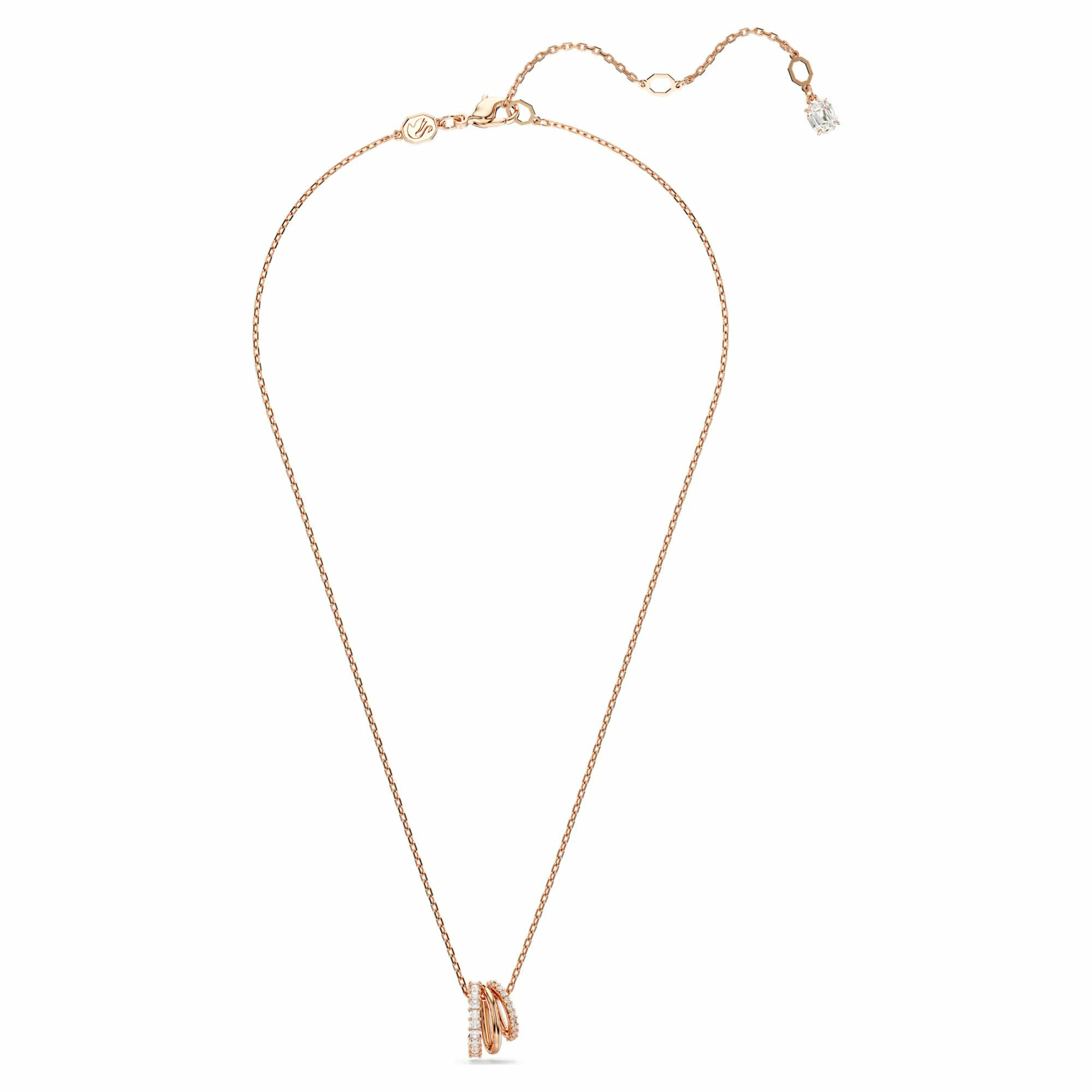 Swarovski Halskette Damen Hyperbola Pendant 3 Row weiß roségold 5701494 – Bild 2