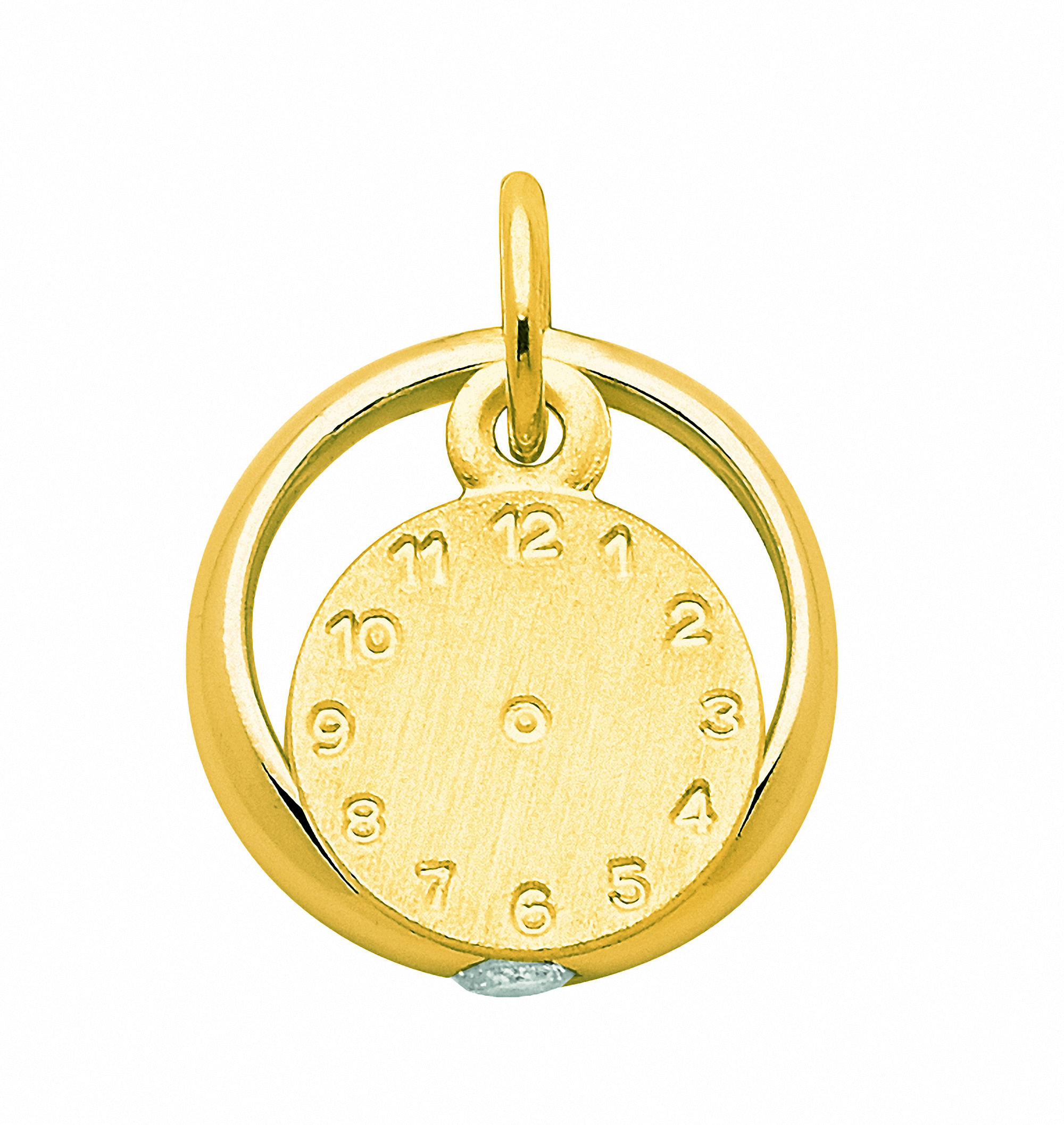 Damen 333 Gold Anhänger Taufuhr mit Zirkonia Ø 11,1 mm Damen 333 Gold Anhänger Taufuhr mit Zirkonia Ø 11,1 mm