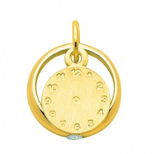 Damen 333 Gold Anhänger Taufuhr mit Zirkonia Ø 11,1 mm Damen 333 Gold Anhänger Taufuhr mit Zirkonia Ø 11,1 mm