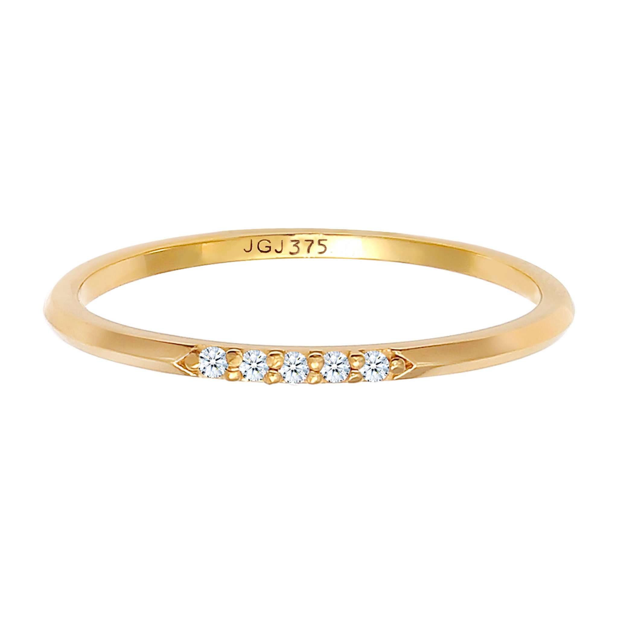 Ring Bandring Diamanten Elegant Fein (0.025 ct) 375 Gold Ring Bandring Diamanten Elegant Fein (0.025 ct) 375 Gold