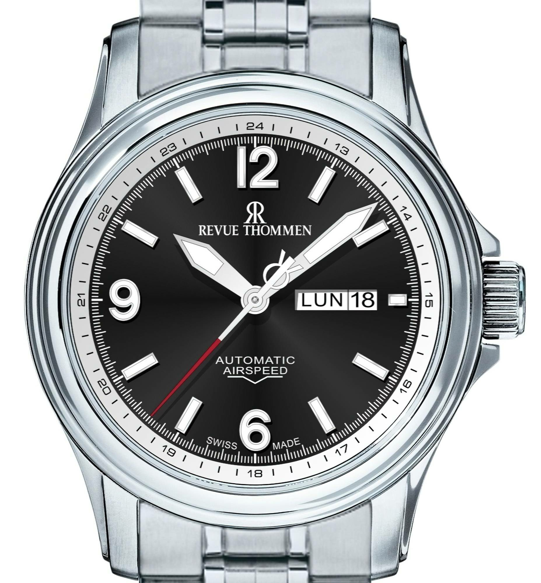 Revue Thommen Armbanduhr Unisex Automatik Airspeed 16040.2437 Schwarz Silber – Bild 2