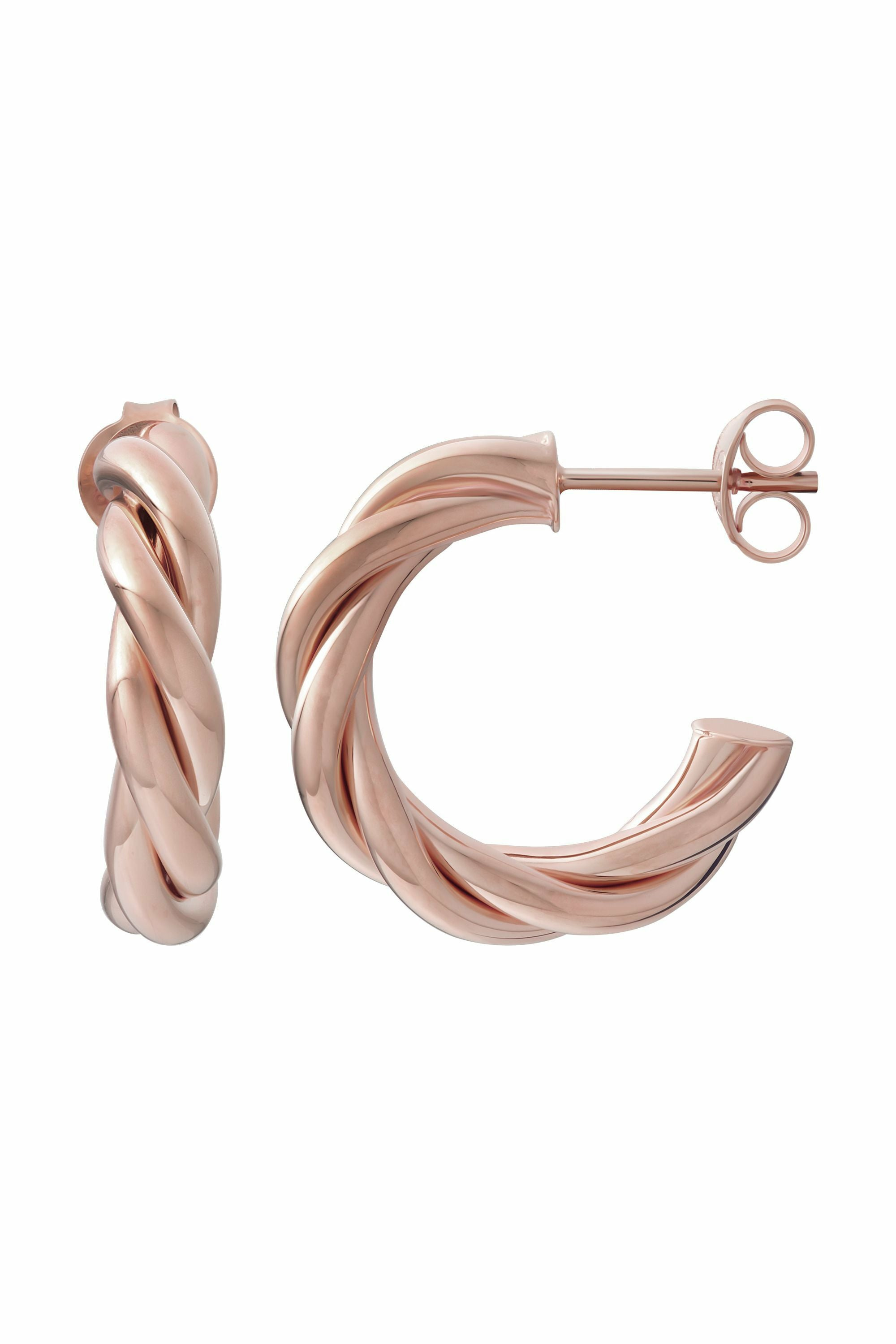 Creole 925 Sterling Silber rosé vergoldet twisted medium 41185161445470 Creole 925 Sterling Silber rosé vergoldet twisted medium 41185161445470