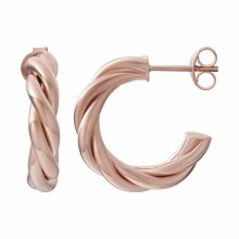 Creole 925 Sterling Silber rosé vergoldet twisted medium 41185161445470 Creole 925 Sterling Silber rosé vergoldet twisted medium 41185161445470