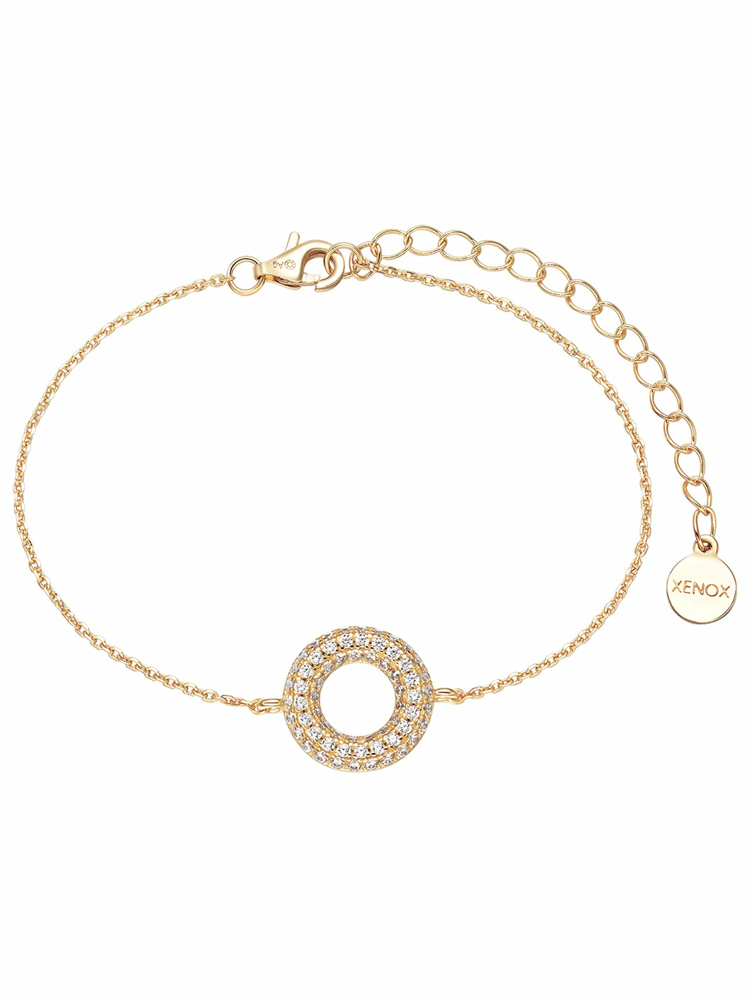 XENOX XS2282G Damen Armband Sterling-Silber 925 Gold weiß Zirkonia 20 cm XENOX XS2282G Damen Armband Sterling-Silber 925 Gold weiß Zirkonia 20 cm