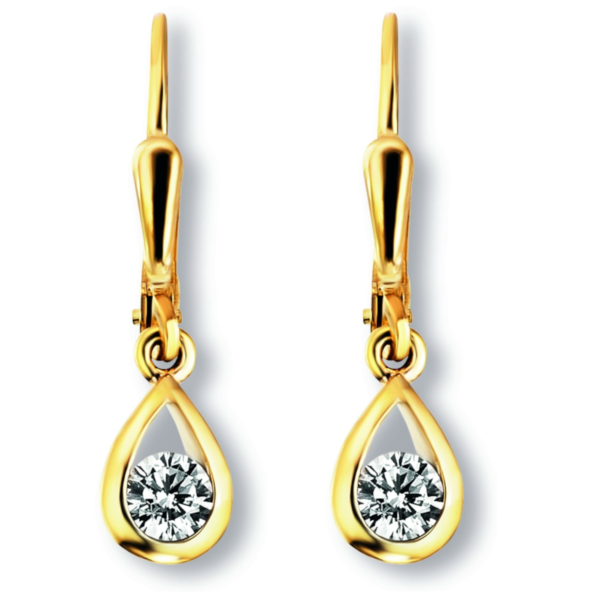 Zirkonia Ohrringe   Ohrhänger aus 333 Gelbgold Zirkonia Ohrringe   Ohrhänger aus 333 Gelbgold