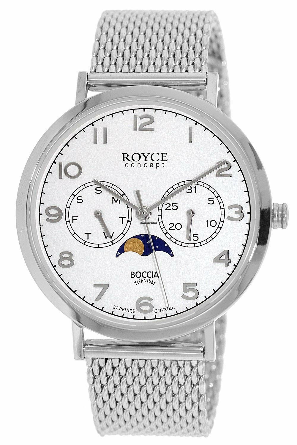 Boccia Herren Analog Quarz Uhr mit Edelstahl Armband 3612-04 Boccia Herren Analog Quarz Uhr mit Edelstahl Armband 3612-04