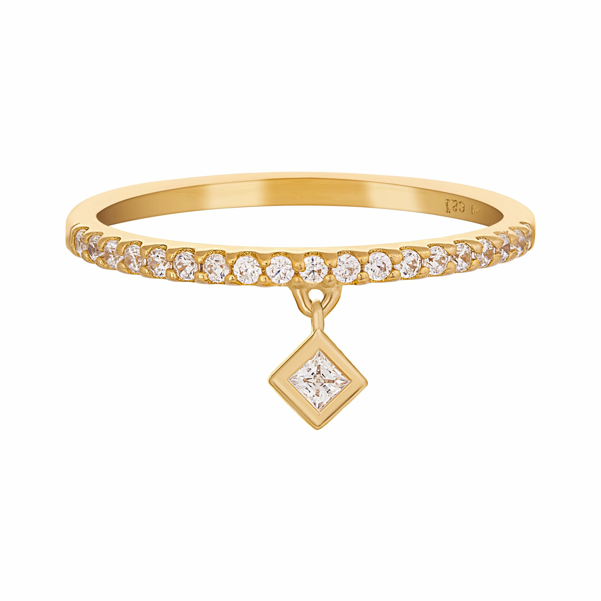 Ring 925 Silber vergoldet mit Anhänger Raute Zirkonia 41185036206174 Ring 925 Silber vergoldet mit Anhänger Raute Zirkonia 41185036206174