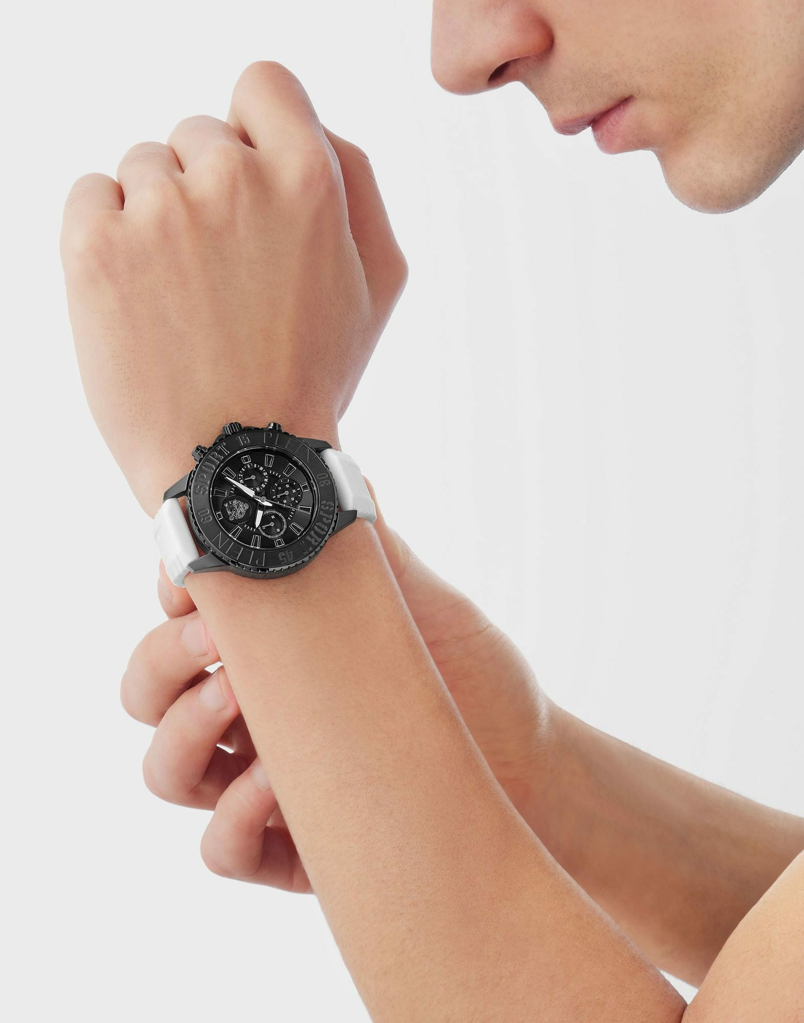 Plein Sport Herren Chronograph GLAM CHRONO PSMEA0324 Schwarz / Weiß 44 mm – Bild 3