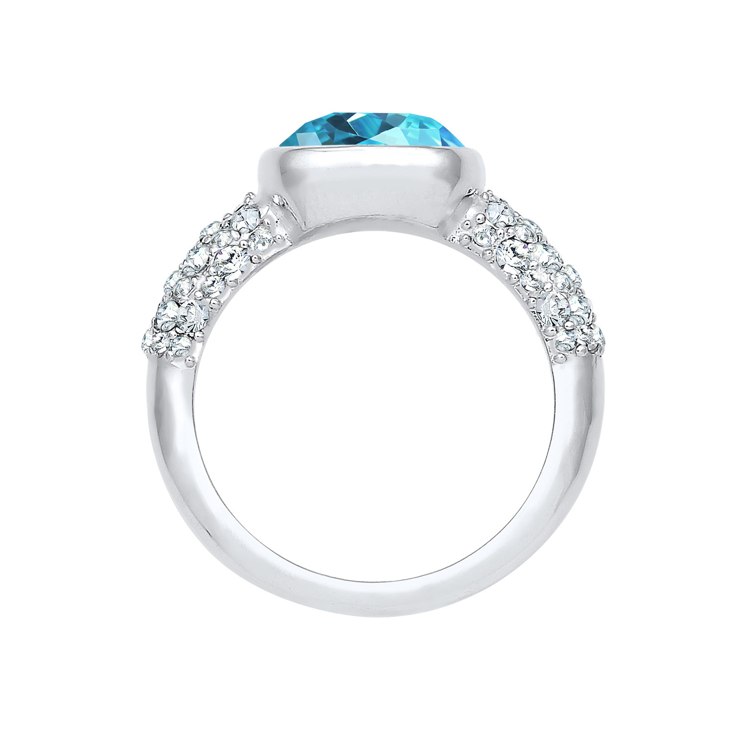 Ring Aquamarin 925er Silber, mit Kristallen von Swarovski® – Bild 2