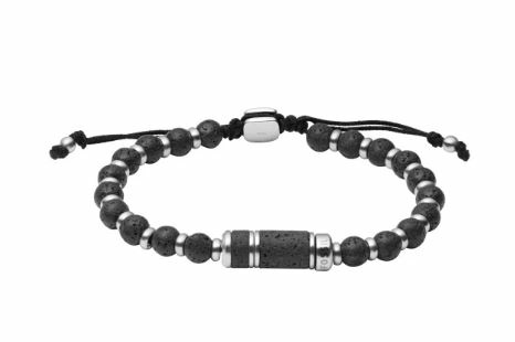 Fossil Armband Caravan Beads Lavastein schwarz Edelstahl JF03688040 – Bild 2