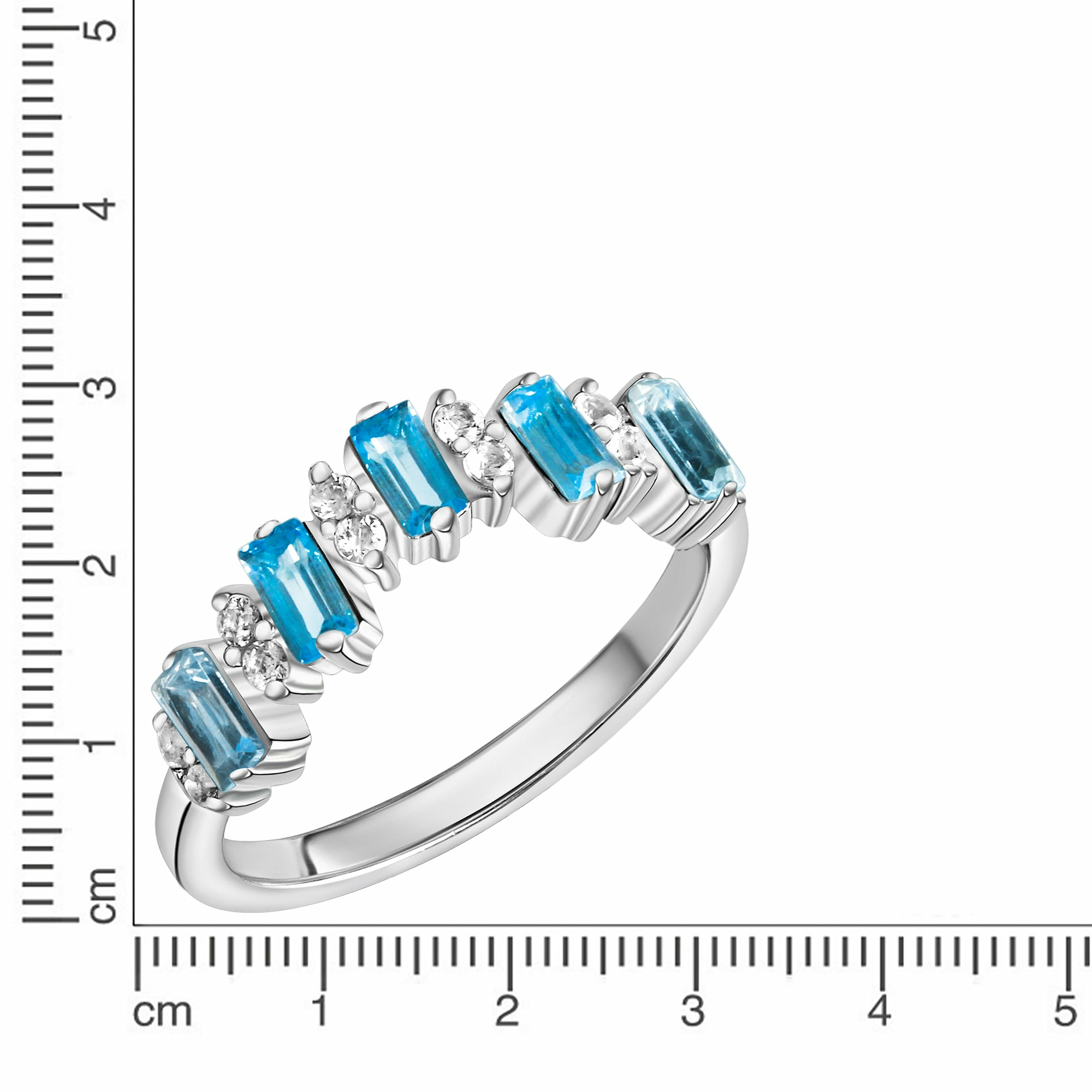 ZEEme Gemstone Silber 925 rhodiniert mit 12x Weißtopas + 5x Blautopas (beh.) Rin... ZEEme Gemstone Silber 925 rhodiniert mit 12x Weißtopas + 5x Blautopas (beh.) Rin...