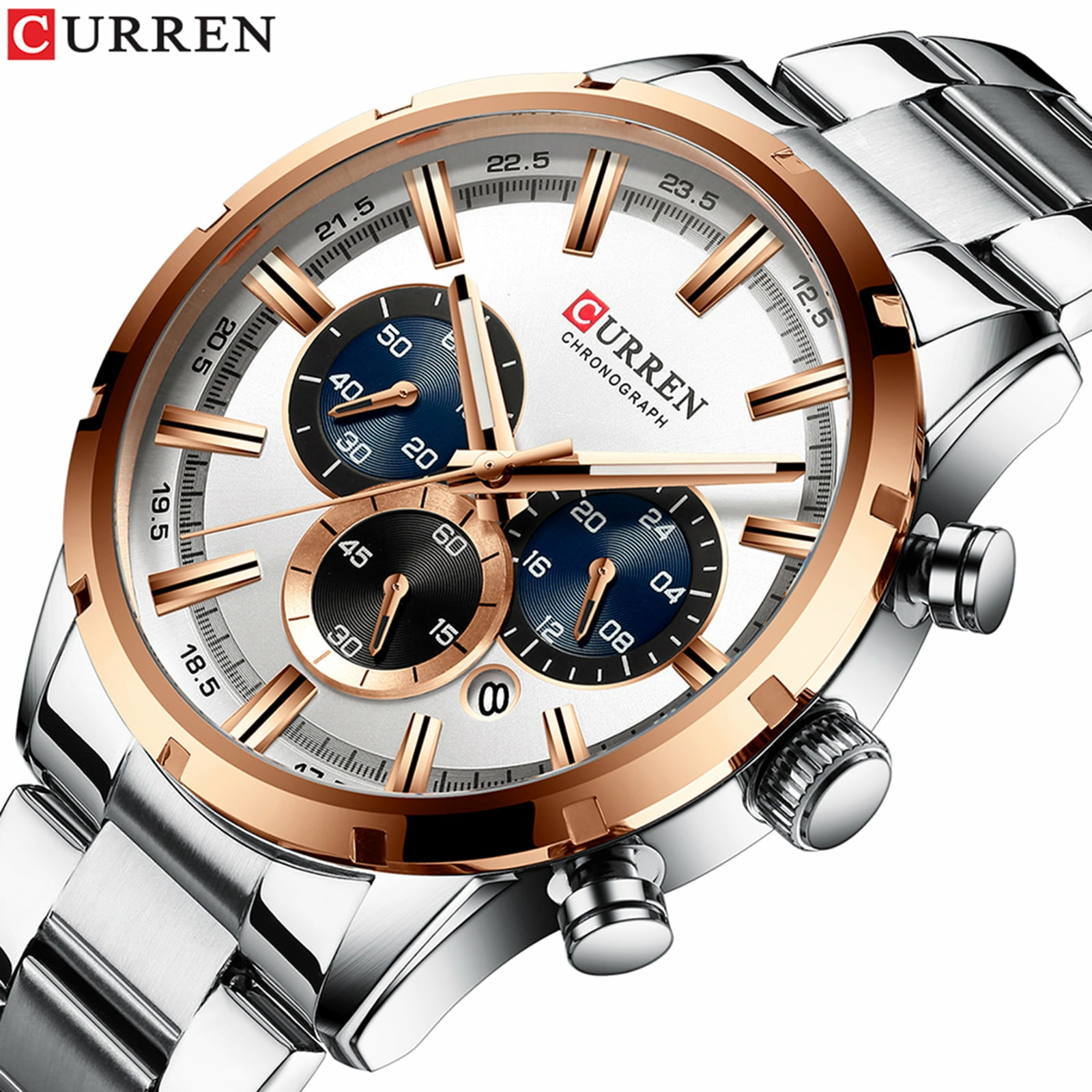 CURREN Men's Business Quartz Watch - Waterproof, Large Dial, Luminous Hands, Chr... – Bild 3