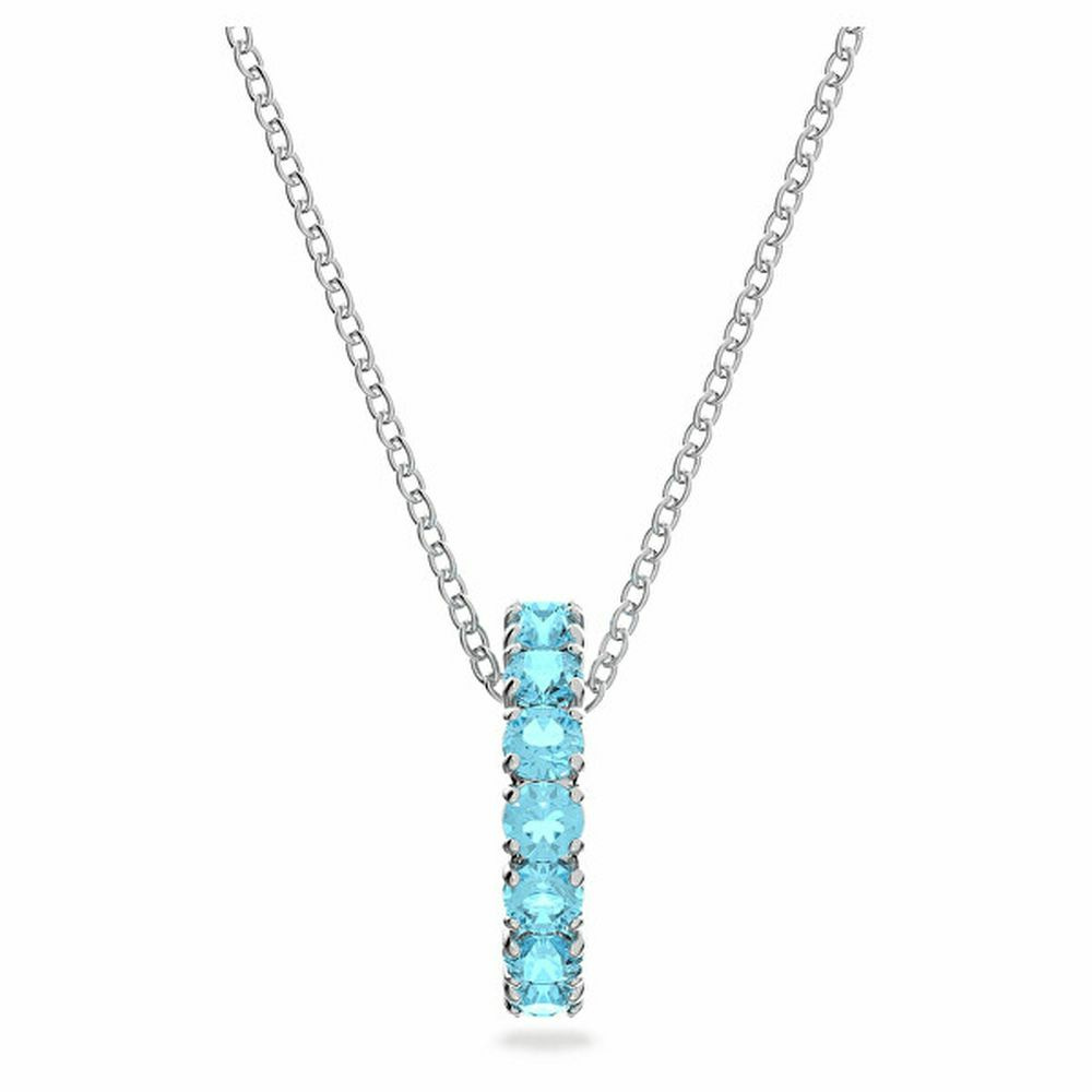 Swarovski Damen Halskette mit Anhänger Exalta Rundschliff Blau Pavé 5643754 Swarovski Damen Halskette mit Anhänger Exalta Rundschliff Blau Pavé 5643754