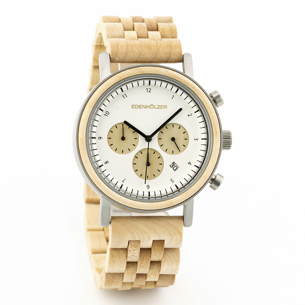Edenhölzer Holzuhr Herren Armbanduhr Tasmanien Holzarmband ED093-003 – Bild 3