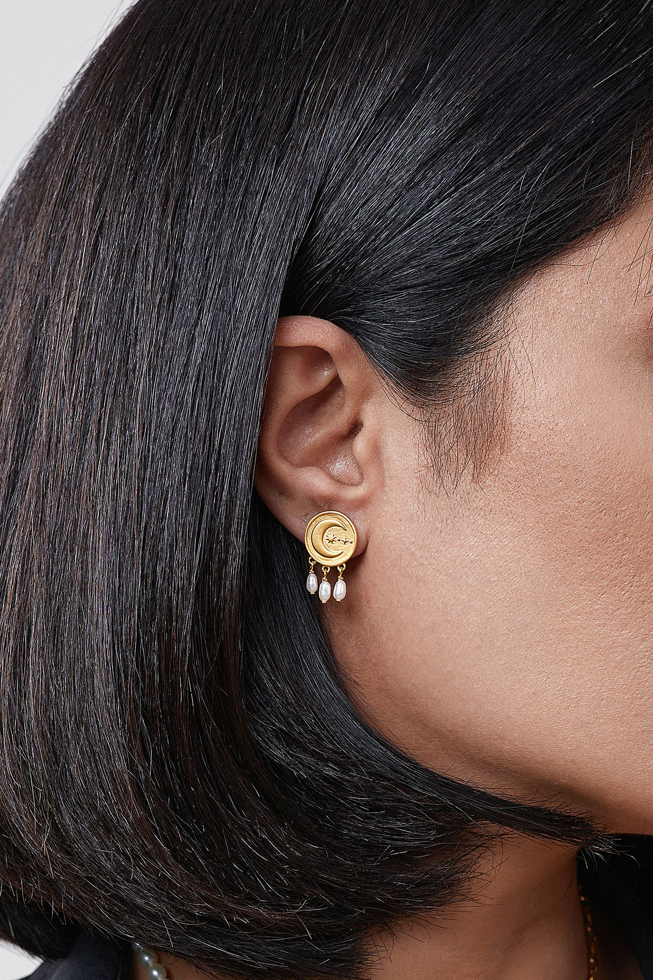 Ohrstecker 925 Silber vergoldet Münze Mond Perlen 41184813908062 Ohrstecker 925 Silber vergoldet Münze Mond Perlen 41184813908062