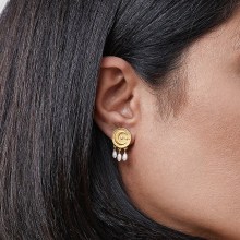 Ohrstecker 925 Silber vergoldet Münze Mond Perlen 41184813908062 Ohrstecker 925 Silber vergoldet Münze Mond Perlen 41184813908062