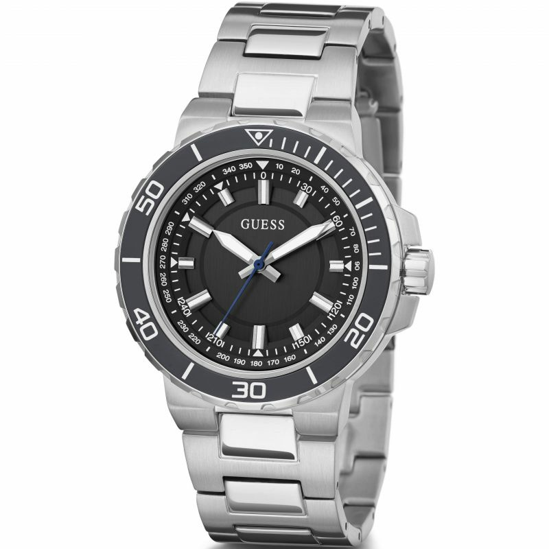 Guess Herren Armbanduhr Active Life Track silber, schwarz 44 mm GW0426G1 Guess Herren Armbanduhr Active Life Track silber, schwarz 44 mm GW0426G1