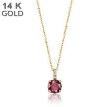 Collier 14ct.Gelbgold Diamanten/Granat Collier 14ct.Gelbgold Diamanten/Granat