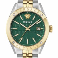 Versace Herren Armbanduhr Athletics Gents Silber, Gold, Grün 41 mm VEKHA0525 Versace Herren Armbanduhr Athletics Gents Silber, Gold, Grün 41 mm VEKHA0525