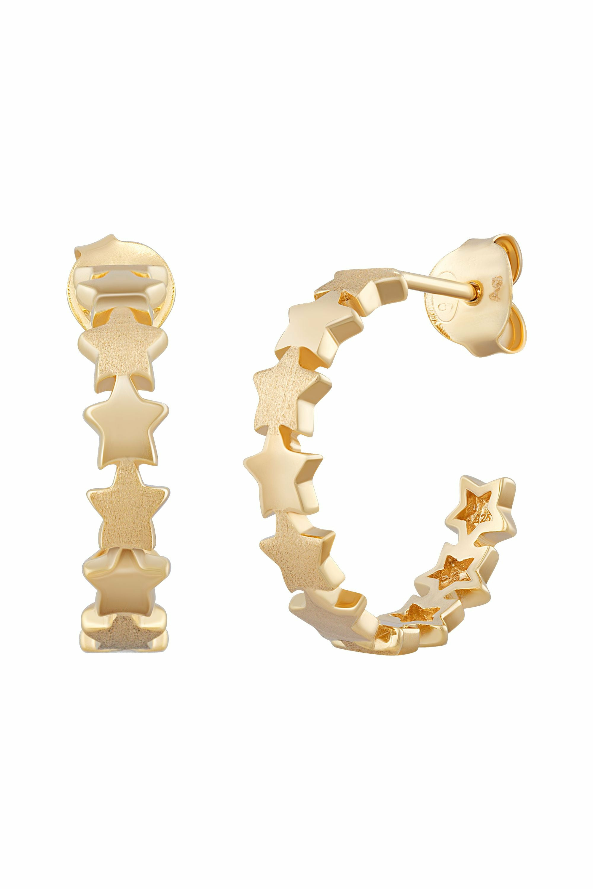 Creole 925 Sterling Silber vergoldet Sterne 41185089388638 – Bild 3