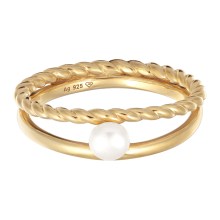 Ring Süßwasserzuchtperle Modisch Kordel 925 Silber Ring Süßwasserzuchtperle Modisch Kordel 925 Silber