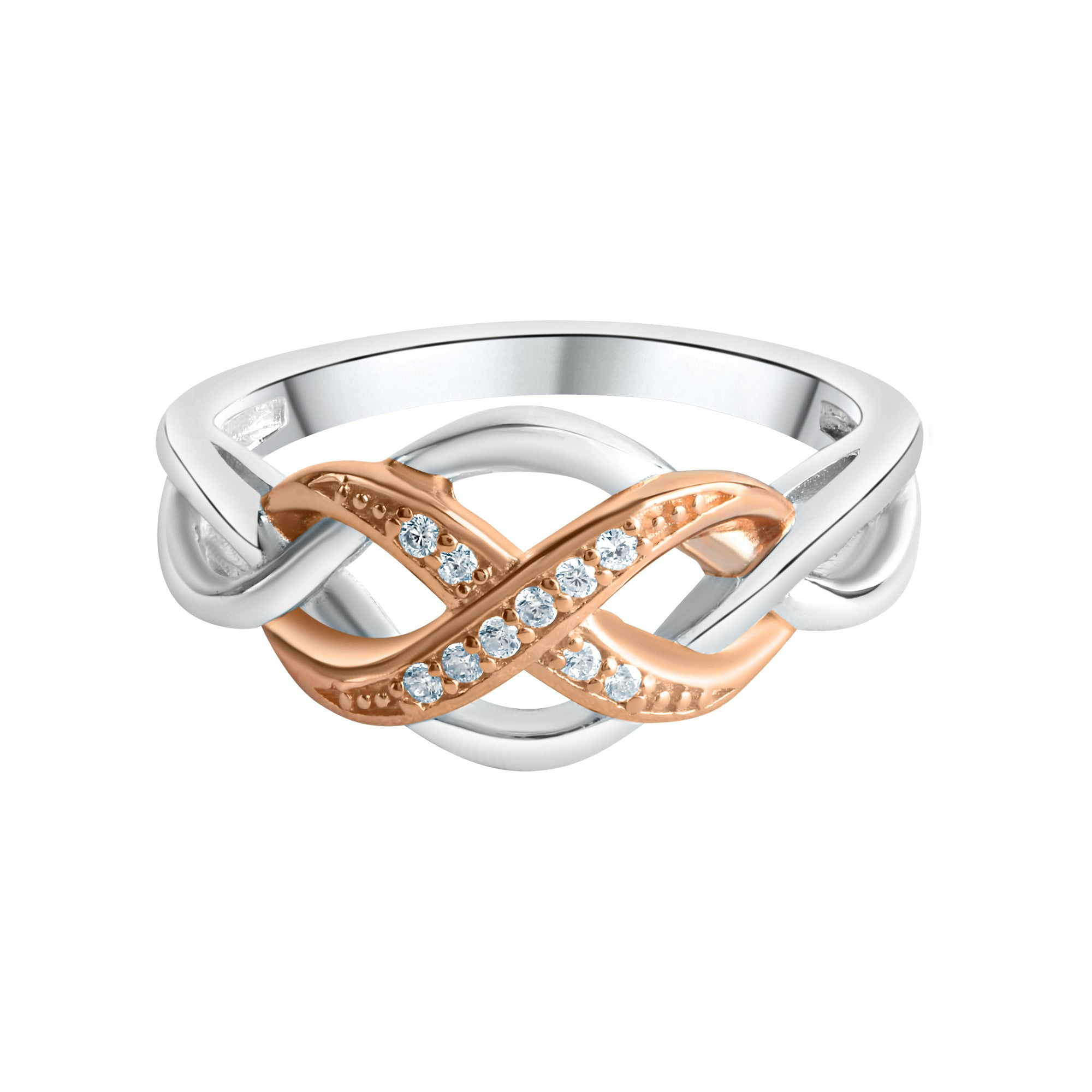 Zeeme Silver Silber 925 zweifarbig mit Unendlichkeits-Motiv Ring 41677804666974 – Bild 2
