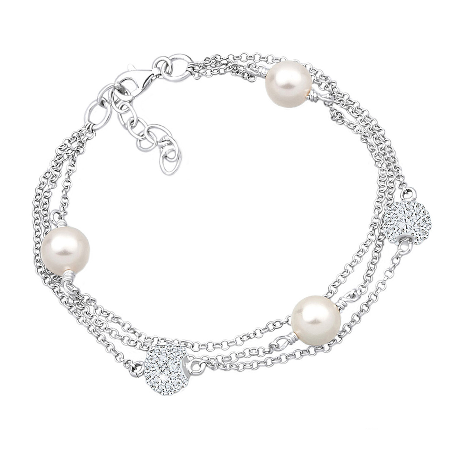 Armband Kugel Elegant synthetischen Perlen 925 Silber, mit Kristallen von Swarov... Armband Kugel Elegant synthetischen Perlen 925 Silber, mit Kristallen von Swarov...