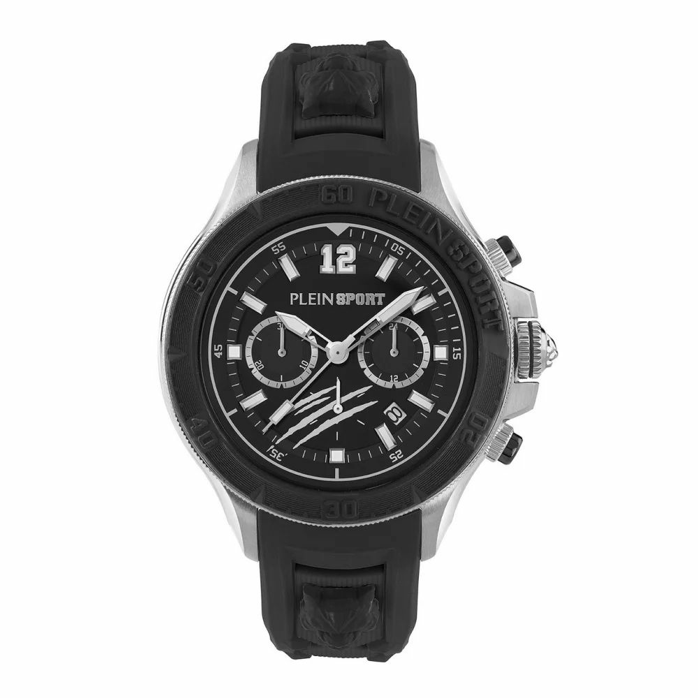 Plein Sport Herren Chronograph Warrior Tech PS6BA0124 Silber Schwarz 47,5 mm Plein Sport Herren Chronograph Warrior Tech PS6BA0124 Silber Schwarz 47,5 mm