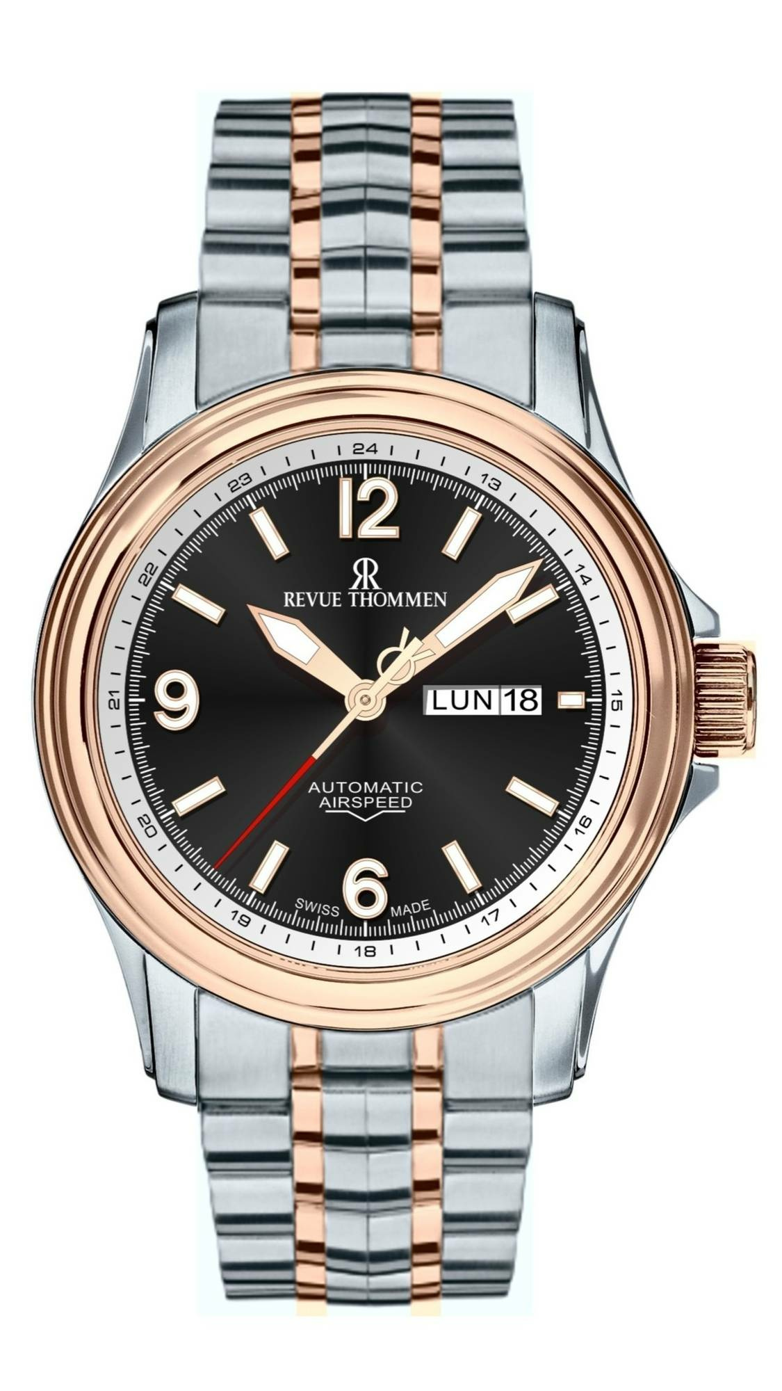 Revue Thommen Automatik Herren Armbanduhr XLarge 16040.2457 Bicolor Revue Thommen Automatik Herren Armbanduhr XLarge 16040.2457 Bicolor