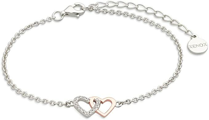 Xenox Damenarmband Love Story verschlungene Herzen Zirkonia Silber XS2929R Xenox Damenarmband Love Story verschlungene Herzen Zirkonia Silber XS2929R