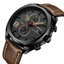 CURREN Men%27s Quartz Watch with Brown Leather Strap Waterproof 8324 CURREN Men%27s Quartz Watch with Brown Leather Strap Waterproof 8324