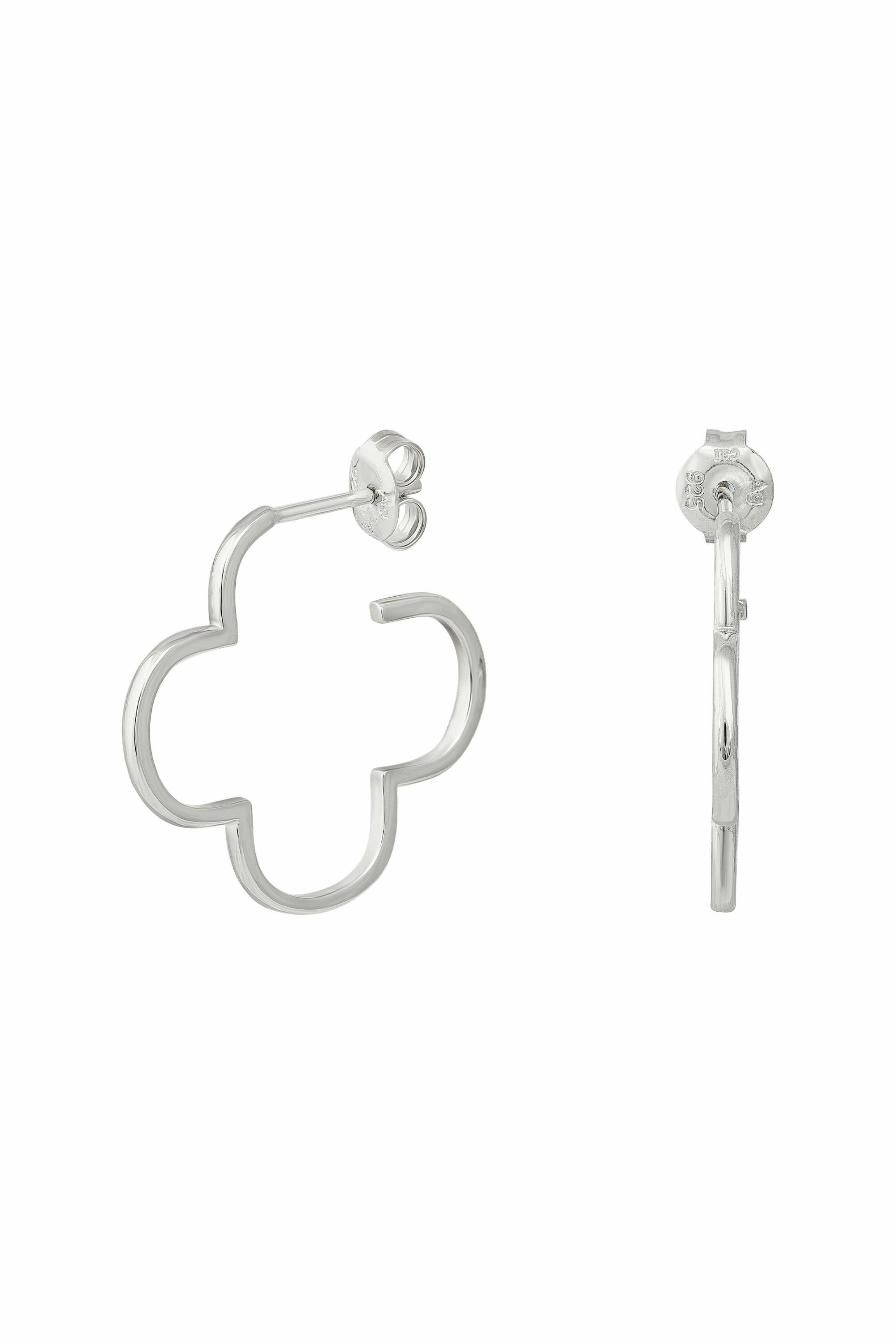 Creole 925 Sterling Silber rhodiniert Kleeblatt 41184973586526 – Bild 2