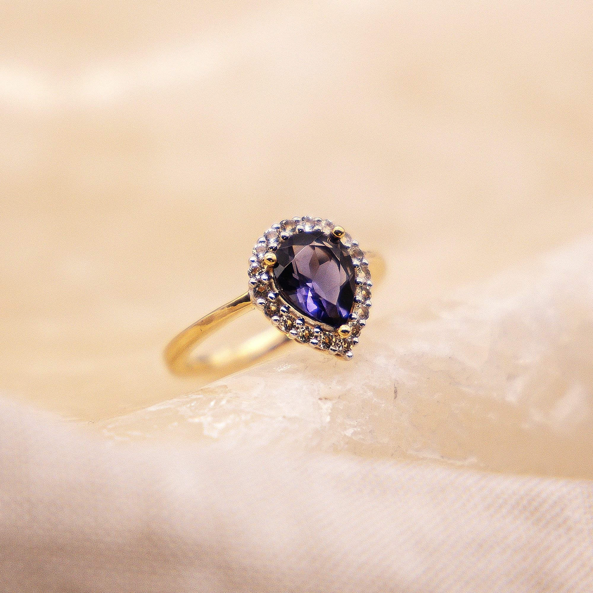 Fascination by Ellen K. Gold 585 Iolith + Weißtopas Ring 41676924616798