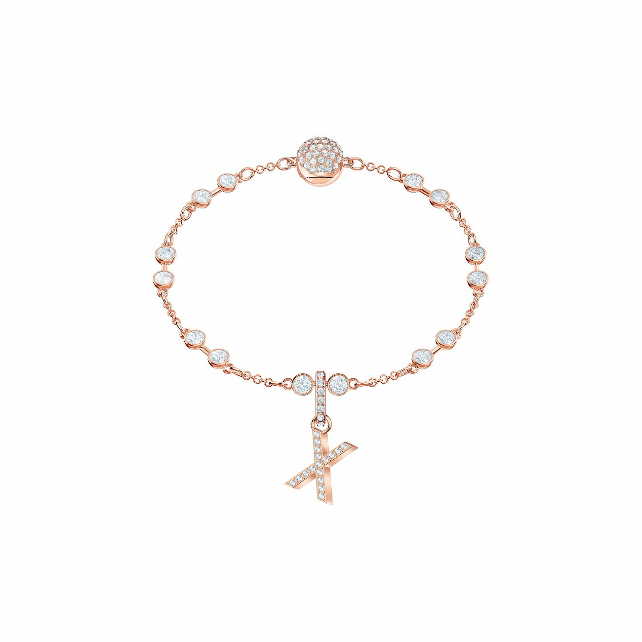 Swarovski Charm Unisex Buchstabe X Roségold‑Pavé 5440510 – Bild 3