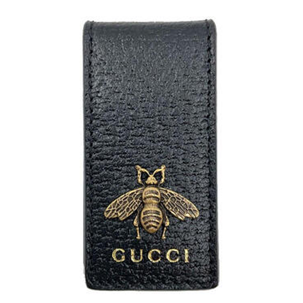 Gucci Animalier Bee Geldklammer Leder Schwarz 522914DJ20T1000 Gucci Animalier Bee Geldklammer Leder Schwarz 522914DJ20T1000