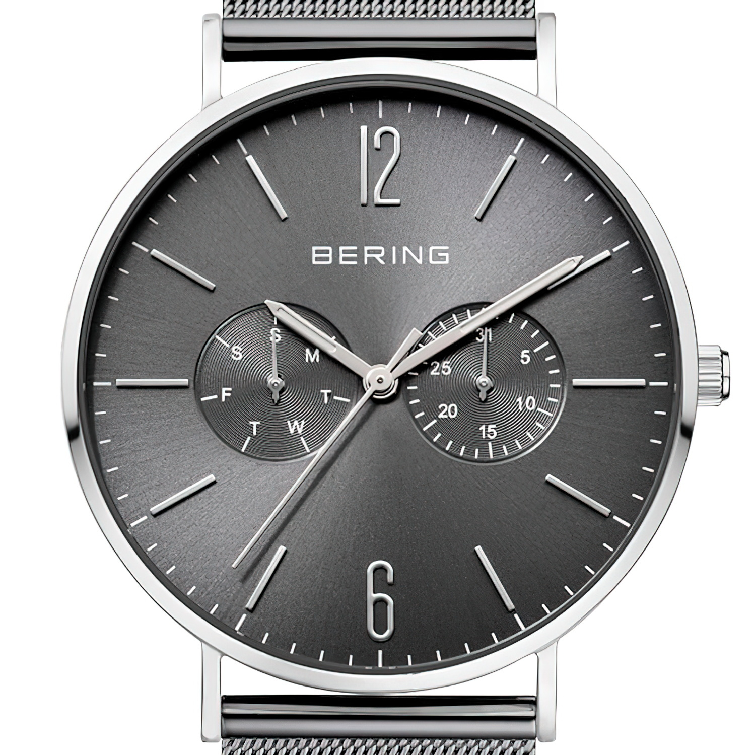 Bering Herren Armbanduhr Classic Edelstahl Milanaiseband Grau 14240-308 – Bild 2