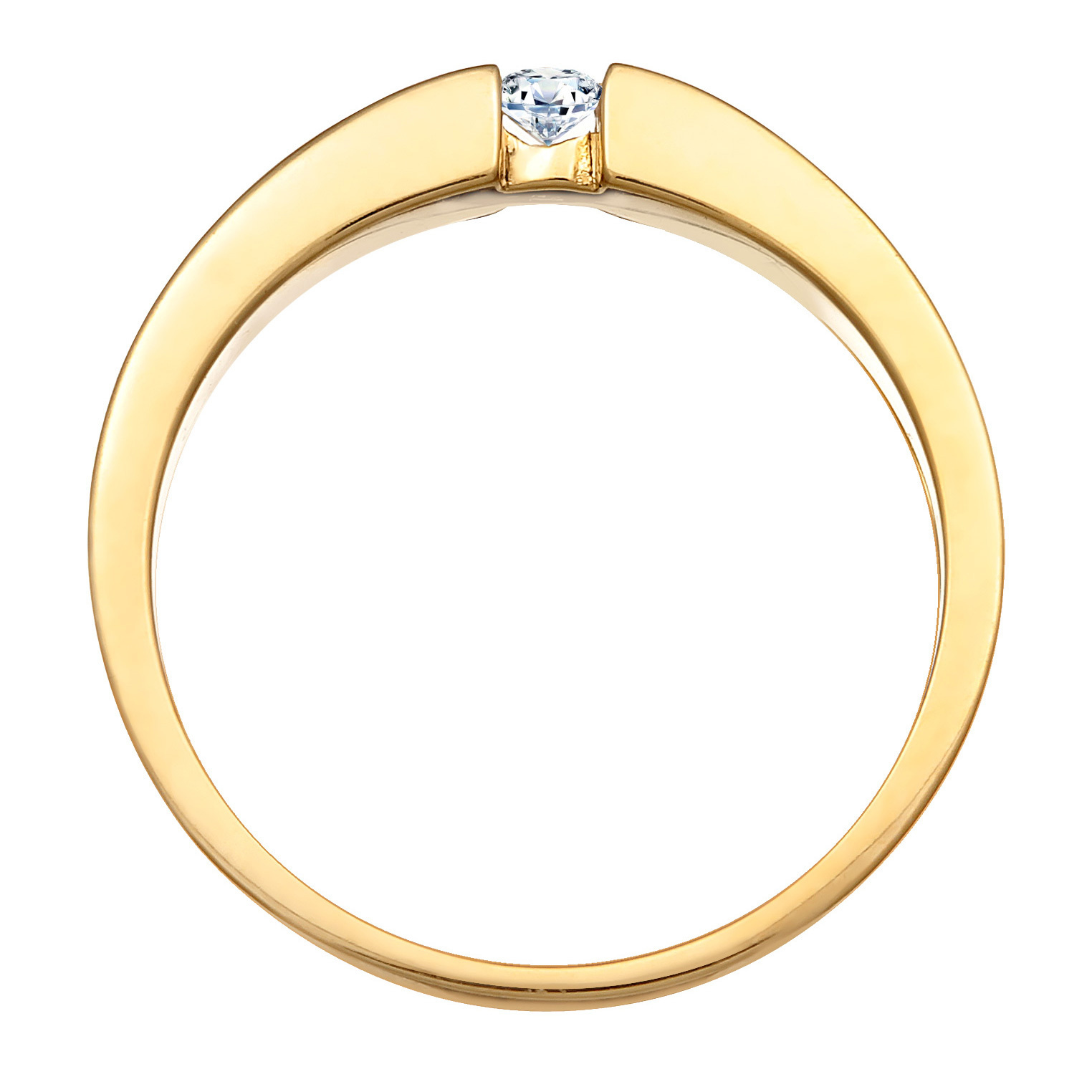 Ring Klassisch Bandring Diamant 0.06 ct. 925 Silber – Bild 3