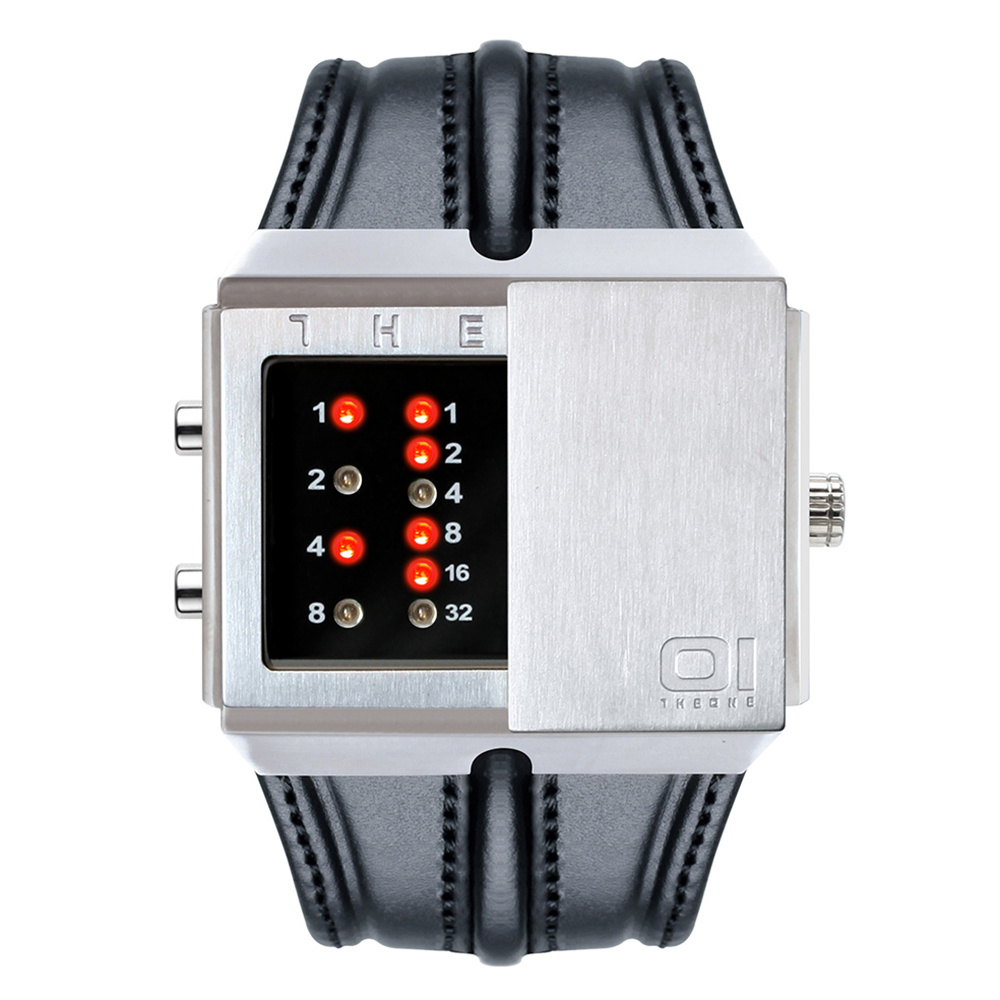 THE ONE Uhr Herren Binär-Armbanduhr Slider Watch SD102R1 THE ONE Uhr Herren Binär-Armbanduhr Slider Watch SD102R1