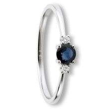 0.03 ct  Diamant Brillant Safir Ring aus 585 Weißgold 0.03 ct  Diamant Brillant Safir Ring aus 585 Weißgold