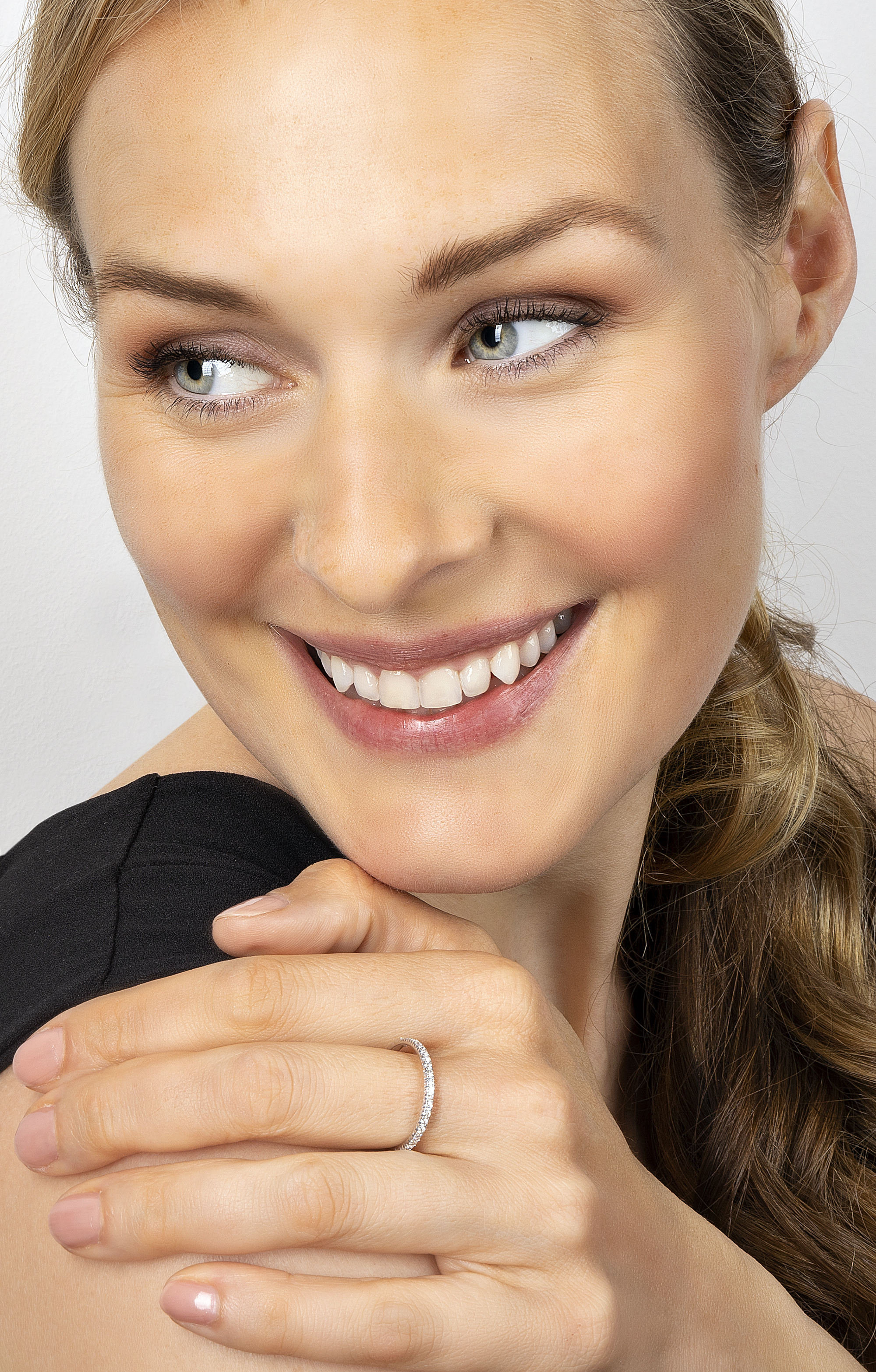 0.25 ct  Diamant Brillant Memoire Ring aus 585 Weißgold – Bild 3