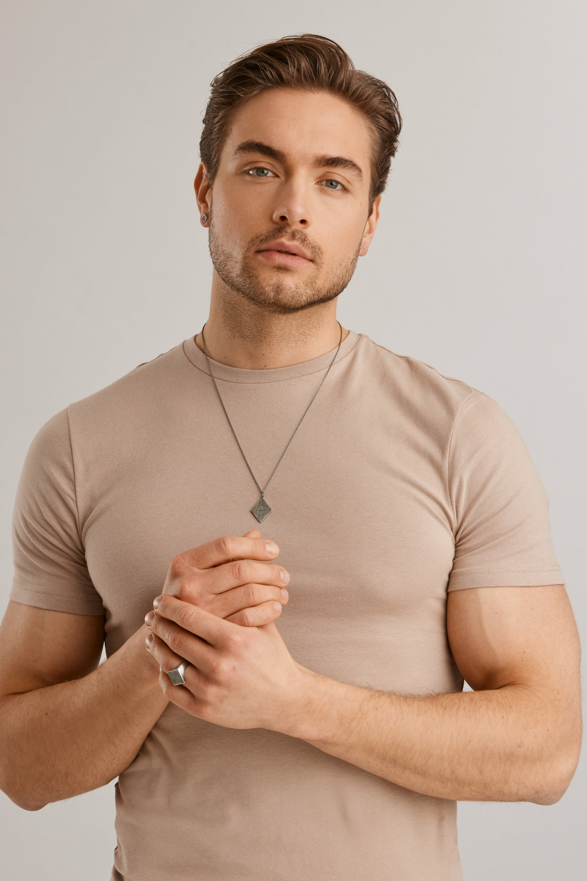 Anhänger mit Kette 925/- Silber matt oxidiert Tattoo Motiv 41185156661342